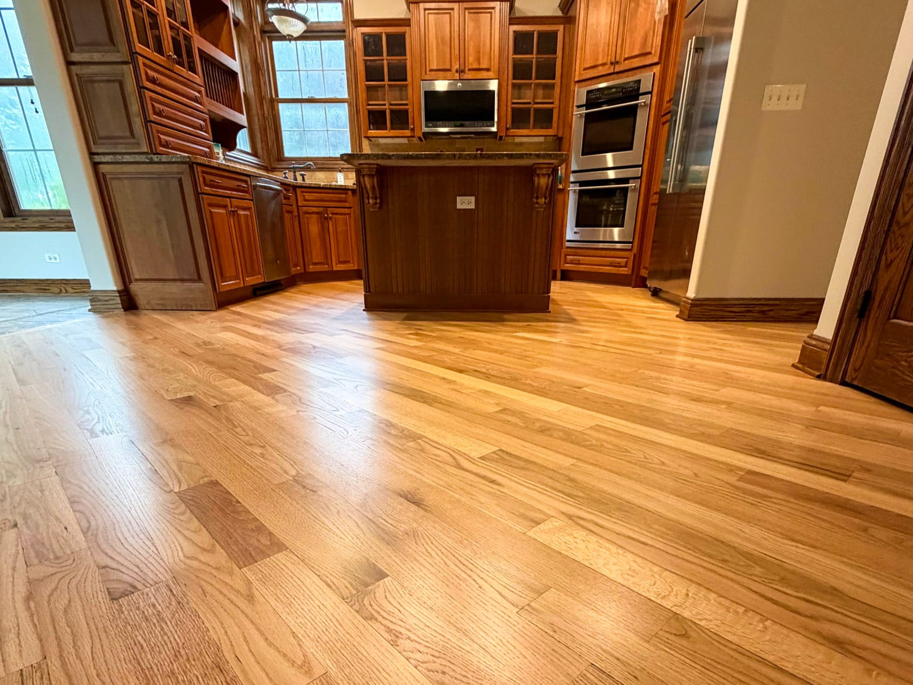 Finished custom hardwood floor by Craftsman Hardwood Floors
