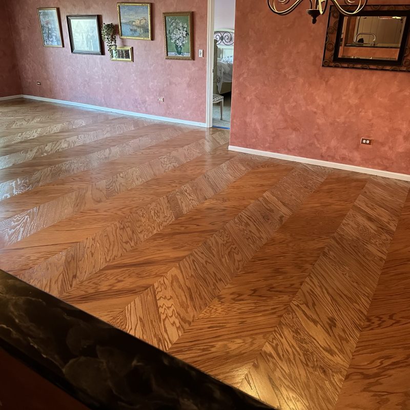 Chevron Pattern on Floor in West Chicago, IL.